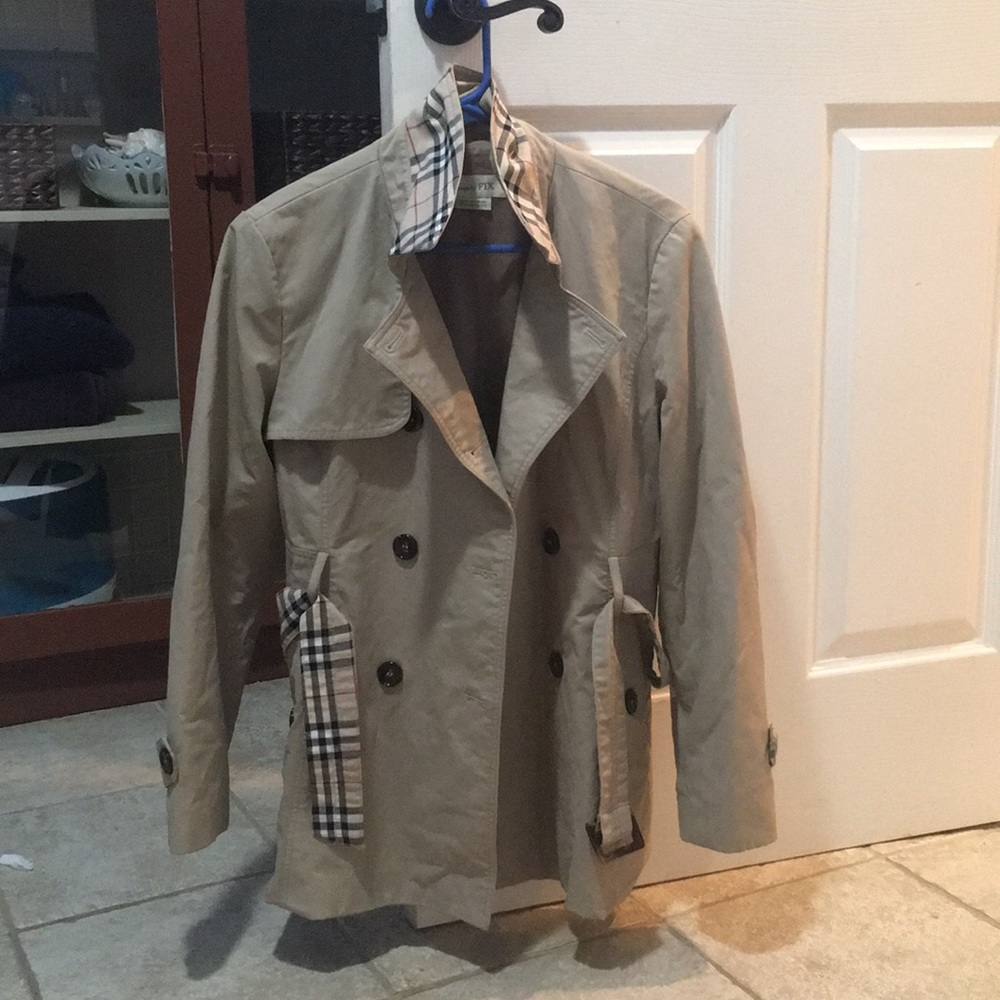 Classic Plaid trench coat.